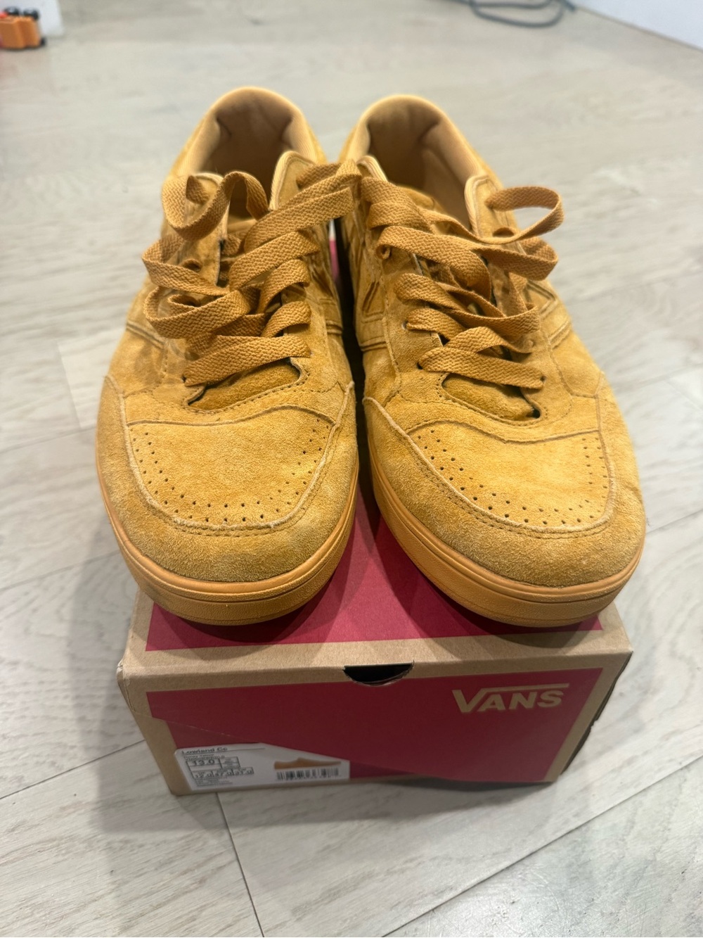 Vans Men's Lowland Cc Suede Sneakers in Honey Yellow